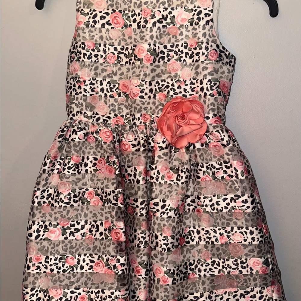 Bonnie Jean Pink Embellished Sleeveless Fit and Flare Dress